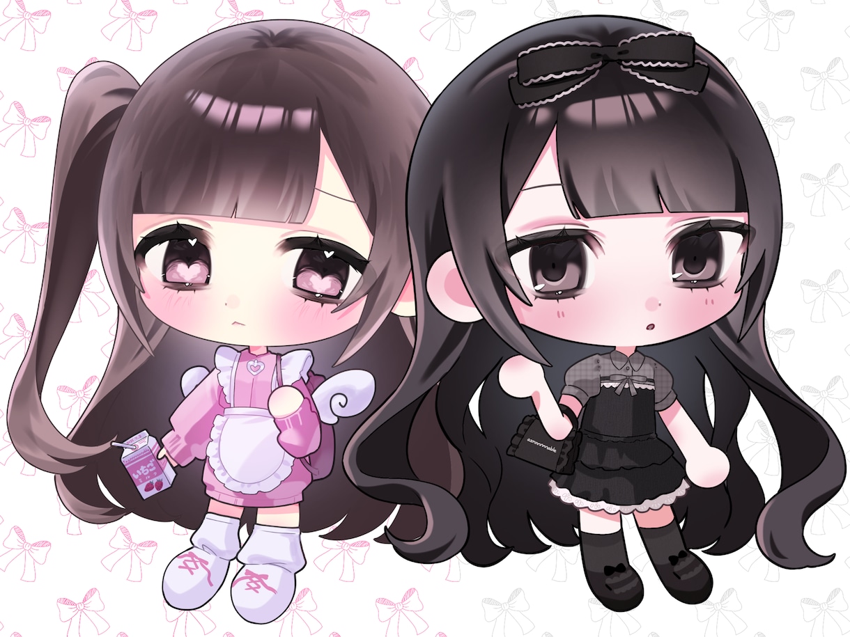 萌え系♡のかわいい女の子のミニキャラを描きます ◆商用利用可！アイコン・グッズ制作・動画内イラスト等にぜひ♪ イメージ1