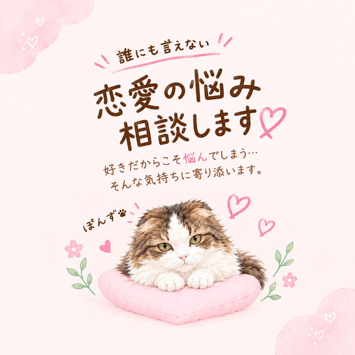 誰にも言えない恋の悩みに寄り添います 恋の不安やモヤモヤをそっとほどきます イメージ1