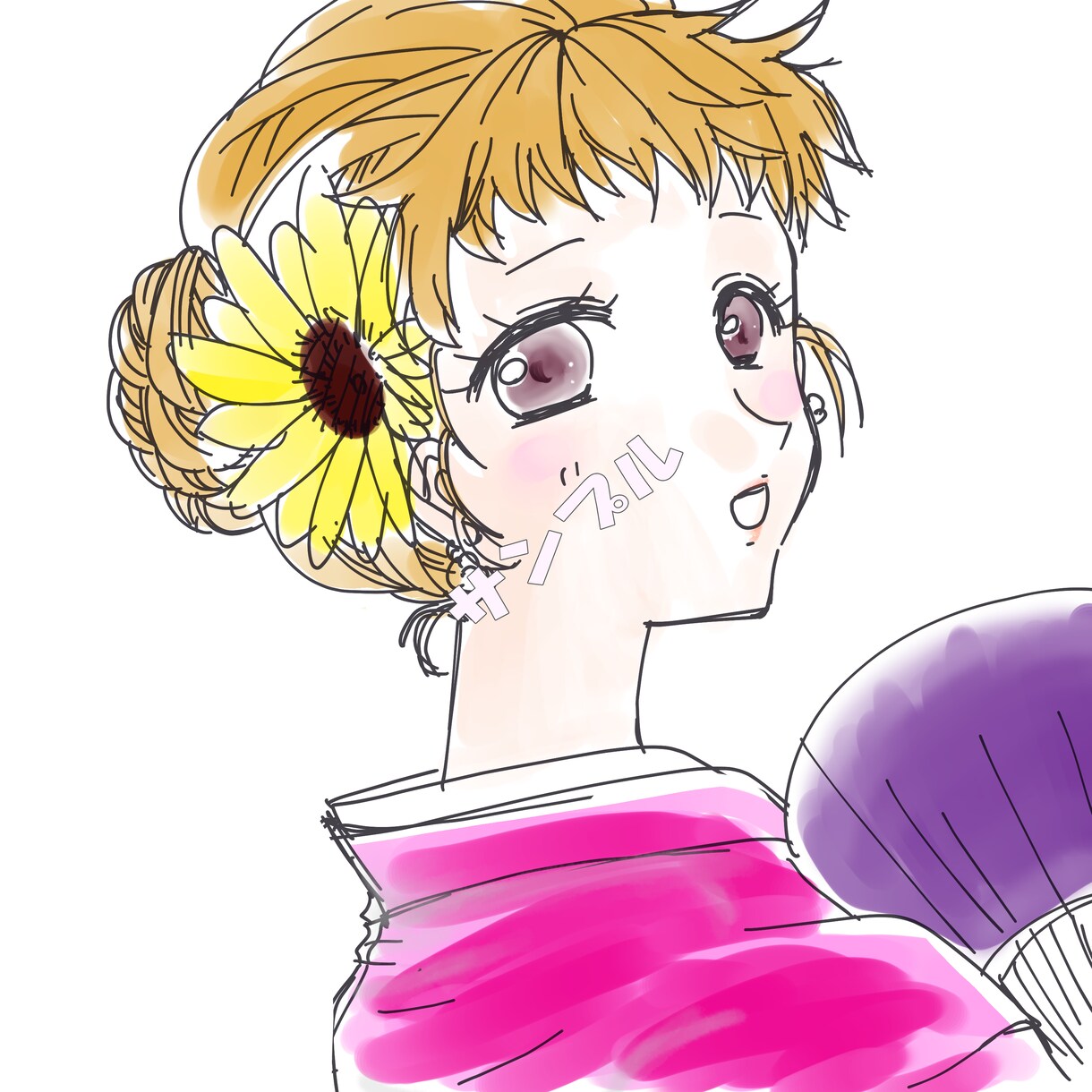 女の子のラフイラスト描きます 早くて安価なイラストをお届けします イメージ1