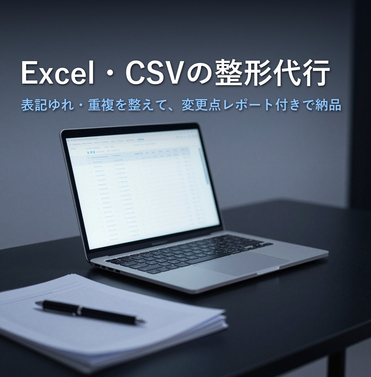 Excel・CSVの表記ゆれ・重複を整えます 自作ツールと目視の二重チェック｜変更点レポート付き イメージ1