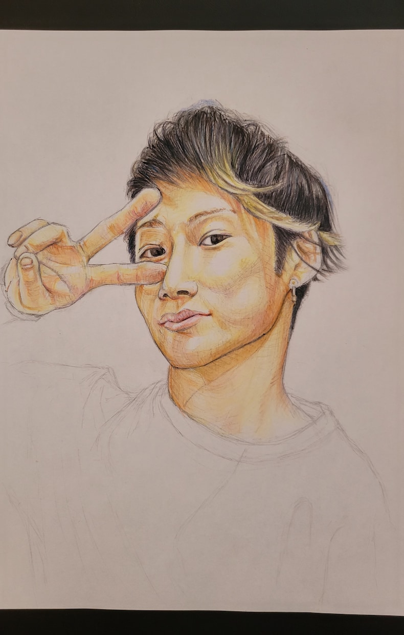 リアルタッチのアナログ似顔絵描きます 独特なタッチでシンプルにおしゃれ！！ イメージ2