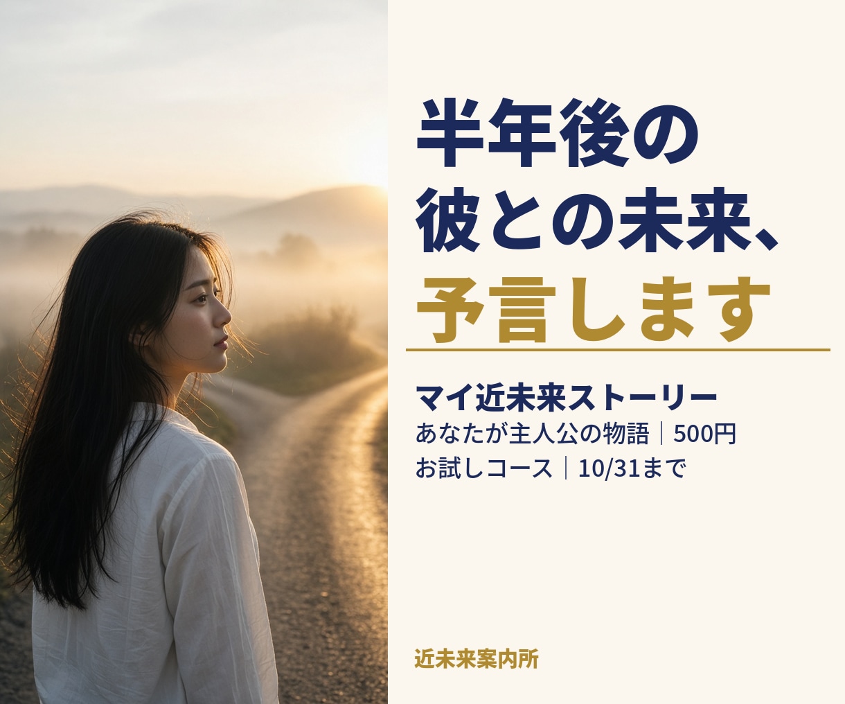 10/31まで｜気になる彼から告白されます 半年後の彼との未来を、あなたが主人公の物語で予言します イメージ1
