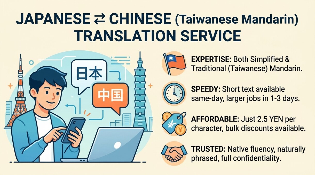 日本語、中国語の翻訳いたします 不自然さのない綺麗な中国語へ！細かいニュアンスも伝えます。 イメージ3