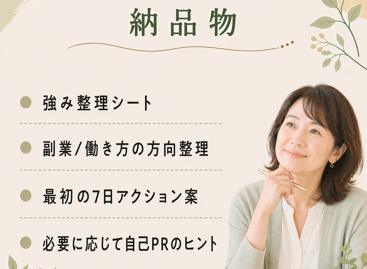 40・50代女性キャリア相談｜転職悩みお聞きします 国内・グローバル企業での経験から強みと方向性を見える化します イメージ7