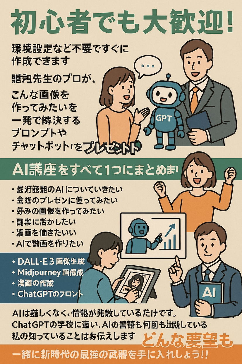 Midjourney・DALL-E3を教えます プロンプトから生成AIまで駆使して画像を制作しましょう イメージ1