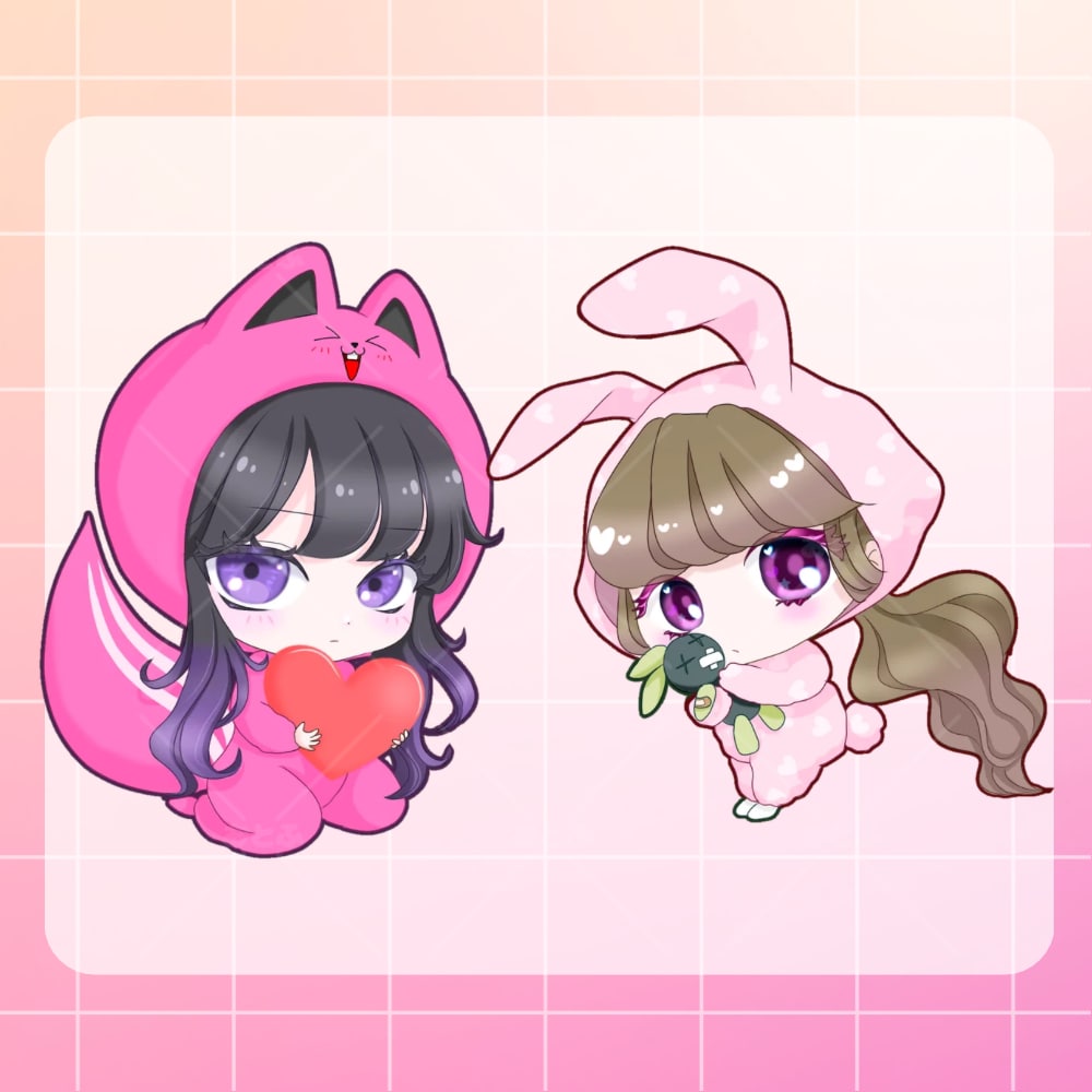 アクキーやステッカーに♡商用可SDキャラ描きます もちっと♡ちびもちフォルムが可愛いミニキャラを丁寧に描きます イメージ8