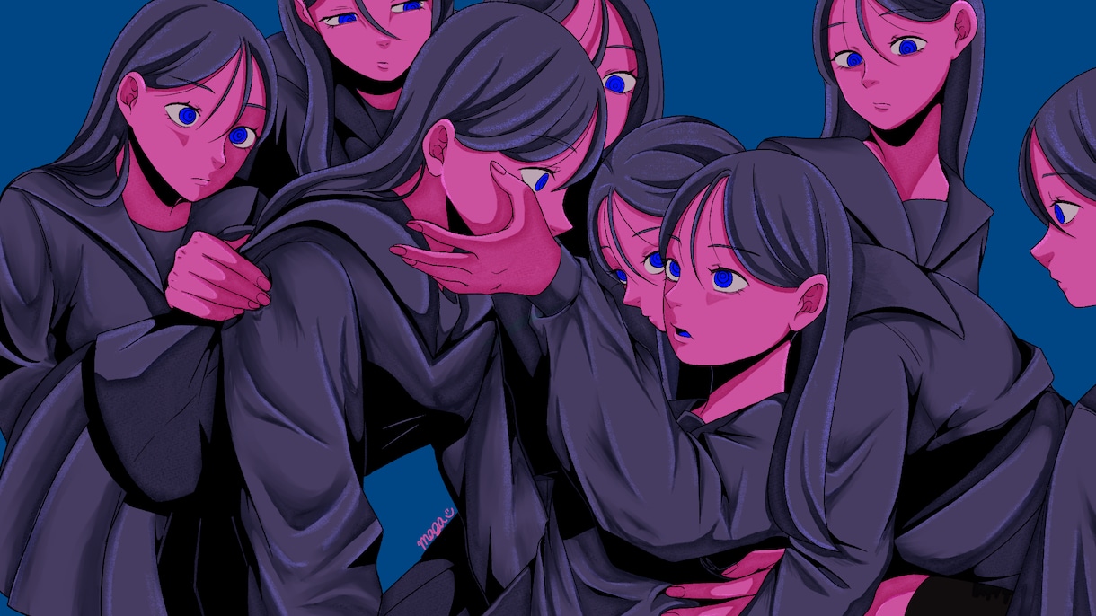 MVイラストやアイコンなどオリジナルの絵を描きます 可愛い系、カッコイイ系、不気味系など色々な絵柄で描きます。 イメージ1