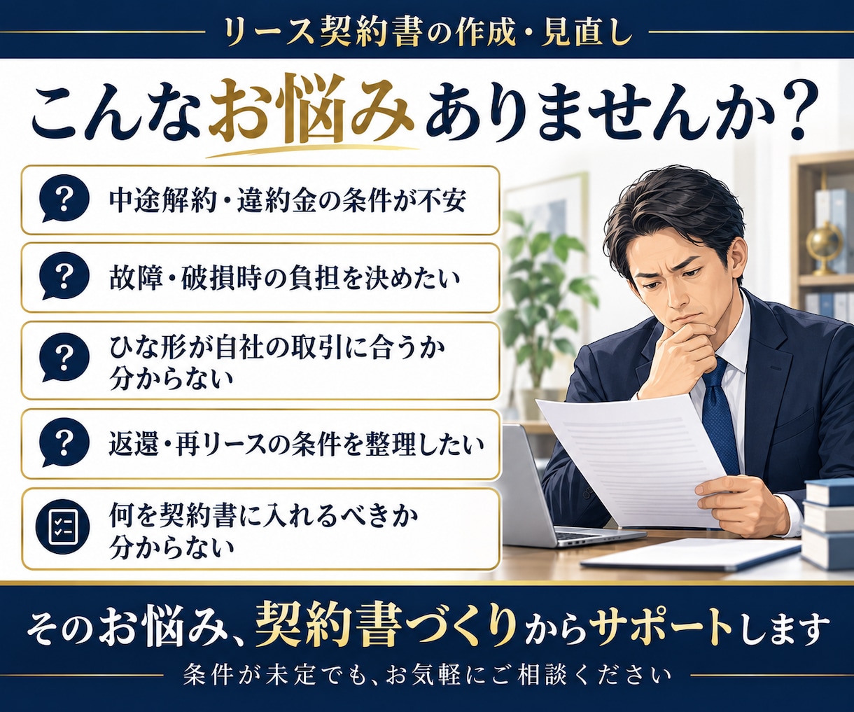 行政書士が「リ－ス契約書」を作成致します 契約書作成に強い行政書士が貴社の「リ－ス契約書」を作成します イメージ3