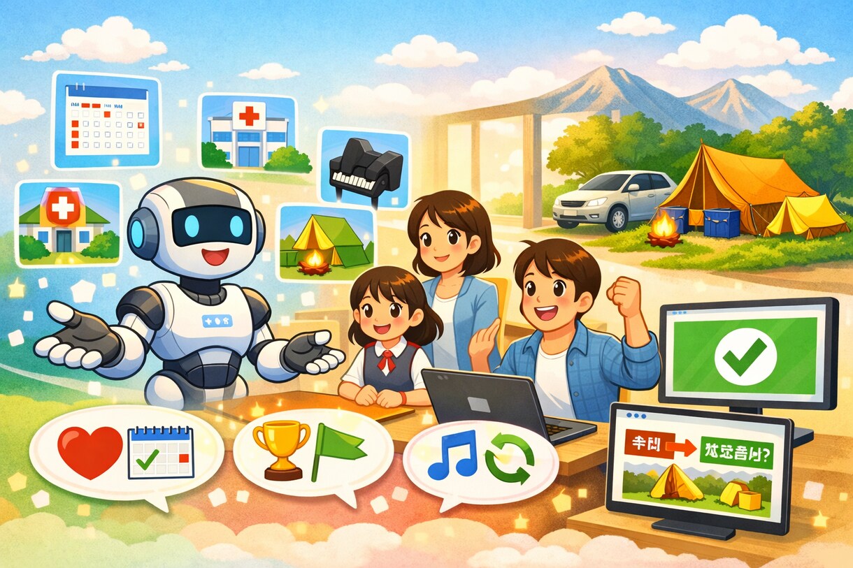 家庭専用AIエージェント構築サービスいたします 病院・習い事・キャンプ場、AIが判断しPCが自動で動く世界へ イメージ1