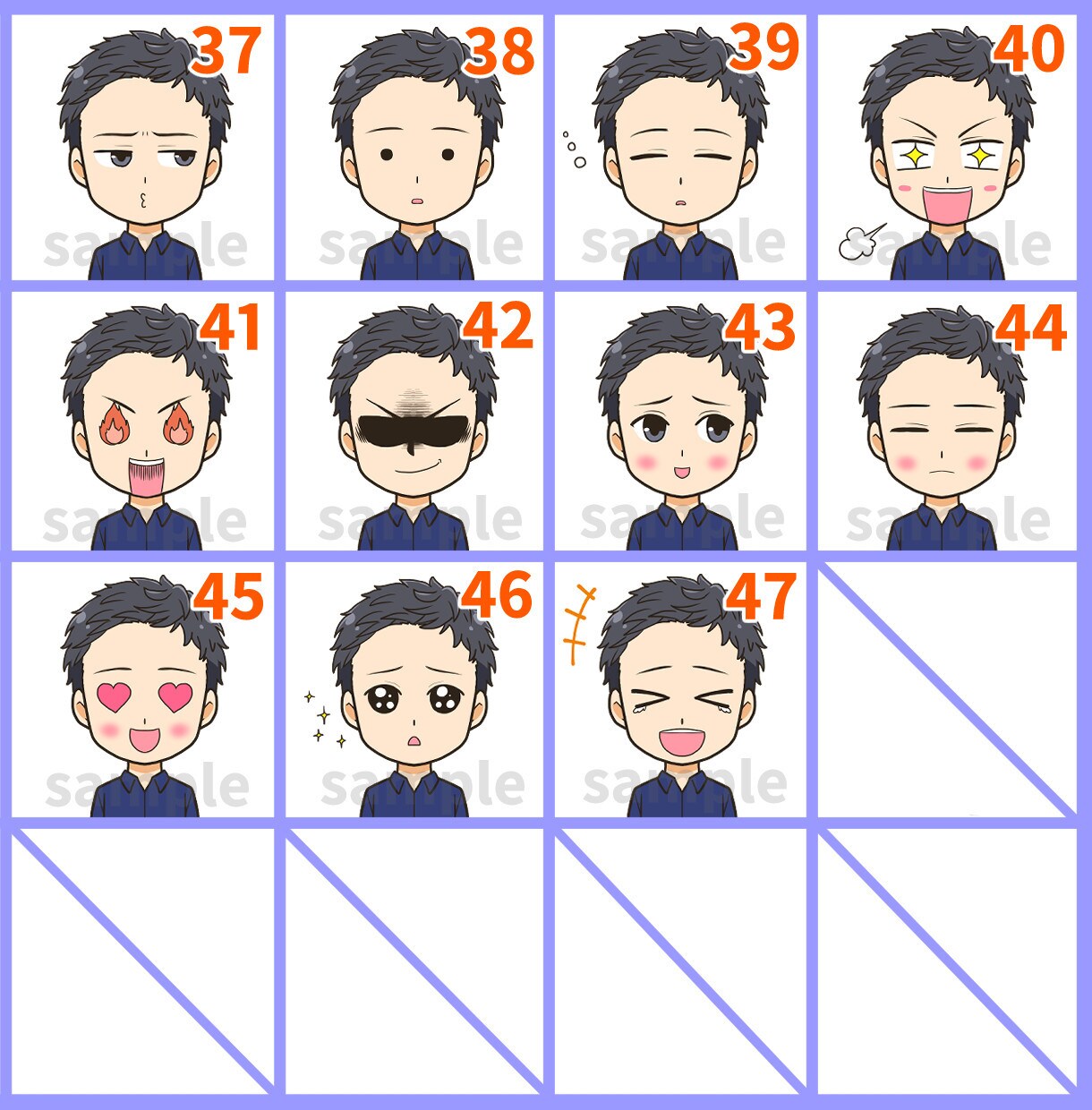 商用OK⭐︎お好きな表情アイコン3点から描きます SNS等のアイコンの表情にバリエーションが欲しい方にも！ イメージ8