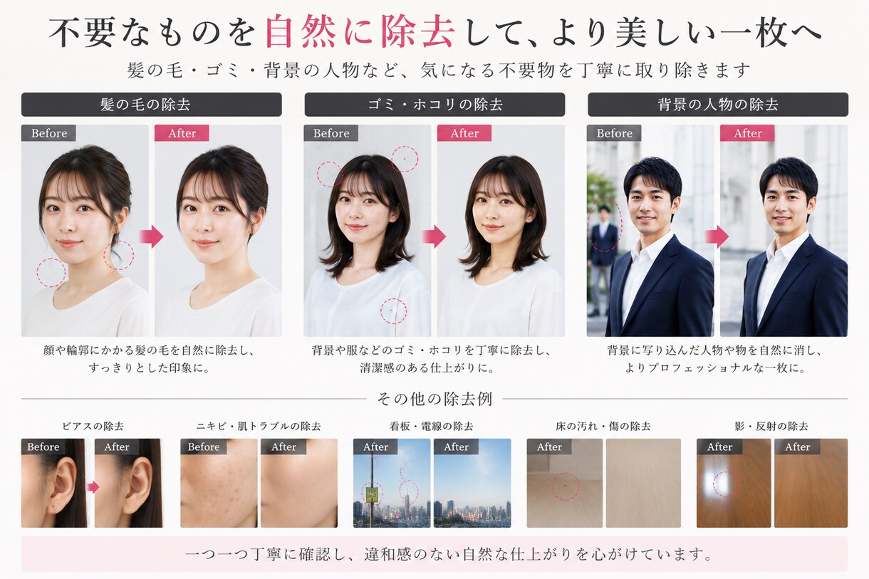 写真館品質で人物写真を自然にレタッチします 自然な仕上がりで魅力を引き出します イメージ7