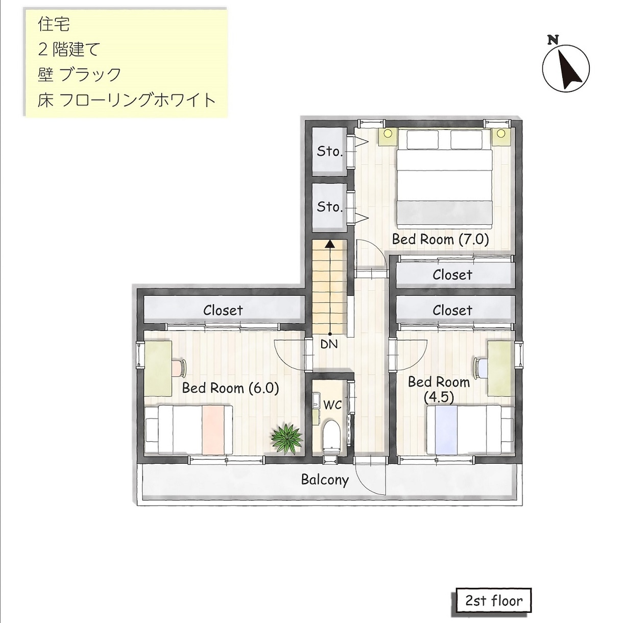 掲載用の間取り図をおしゃれに作成します 【Airbnb・民泊・不動産広告のイメージアップに最適です】 イメージ2