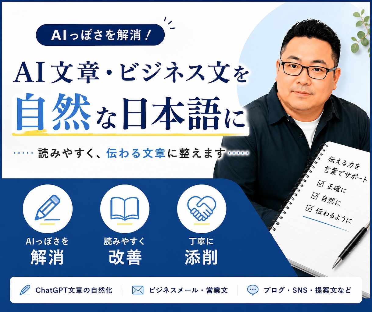 ChatGPT文章を自然な日本語に修正します 文書添削・校正能力に自信あります！ イメージ1