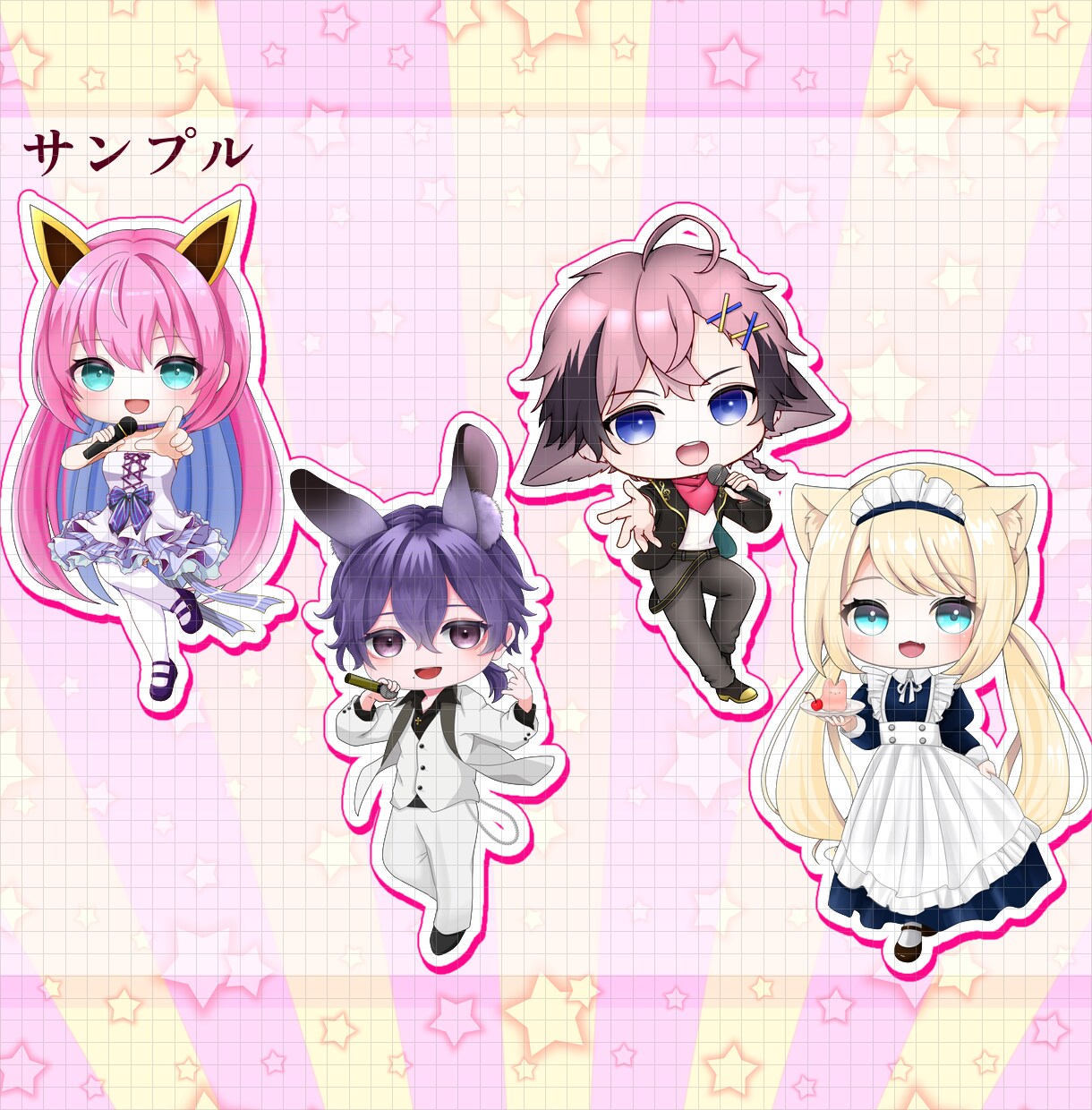 商用利用OK！ミニキャラのイラストオーダー承ります 立ち絵のミニキャラ可・キャラクターデザインも！ イメージ6