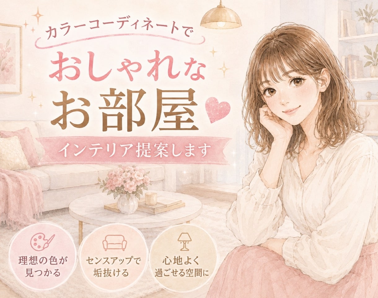 カラーコーディネーターがお部屋作りを手伝います 色の力であなたのお部屋を快適な空間にしませんか イメージ1