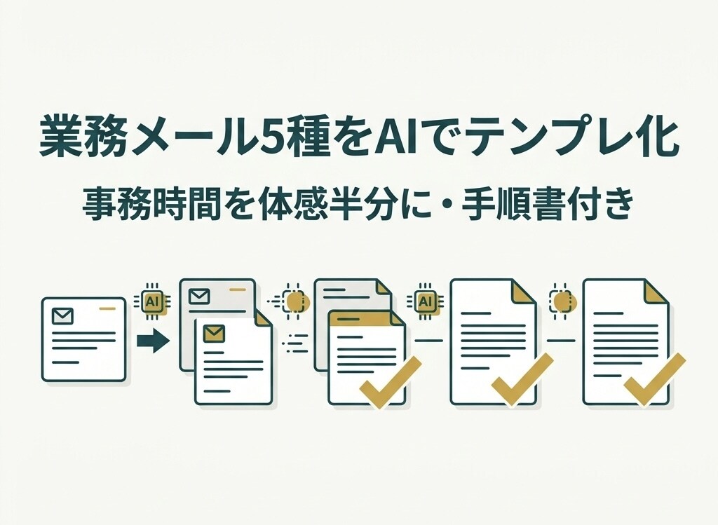 繰り返す業務メール5種をAIでテンプレ化します 事務時間を体感半分に！手順書付き・通話不要 イメージ3