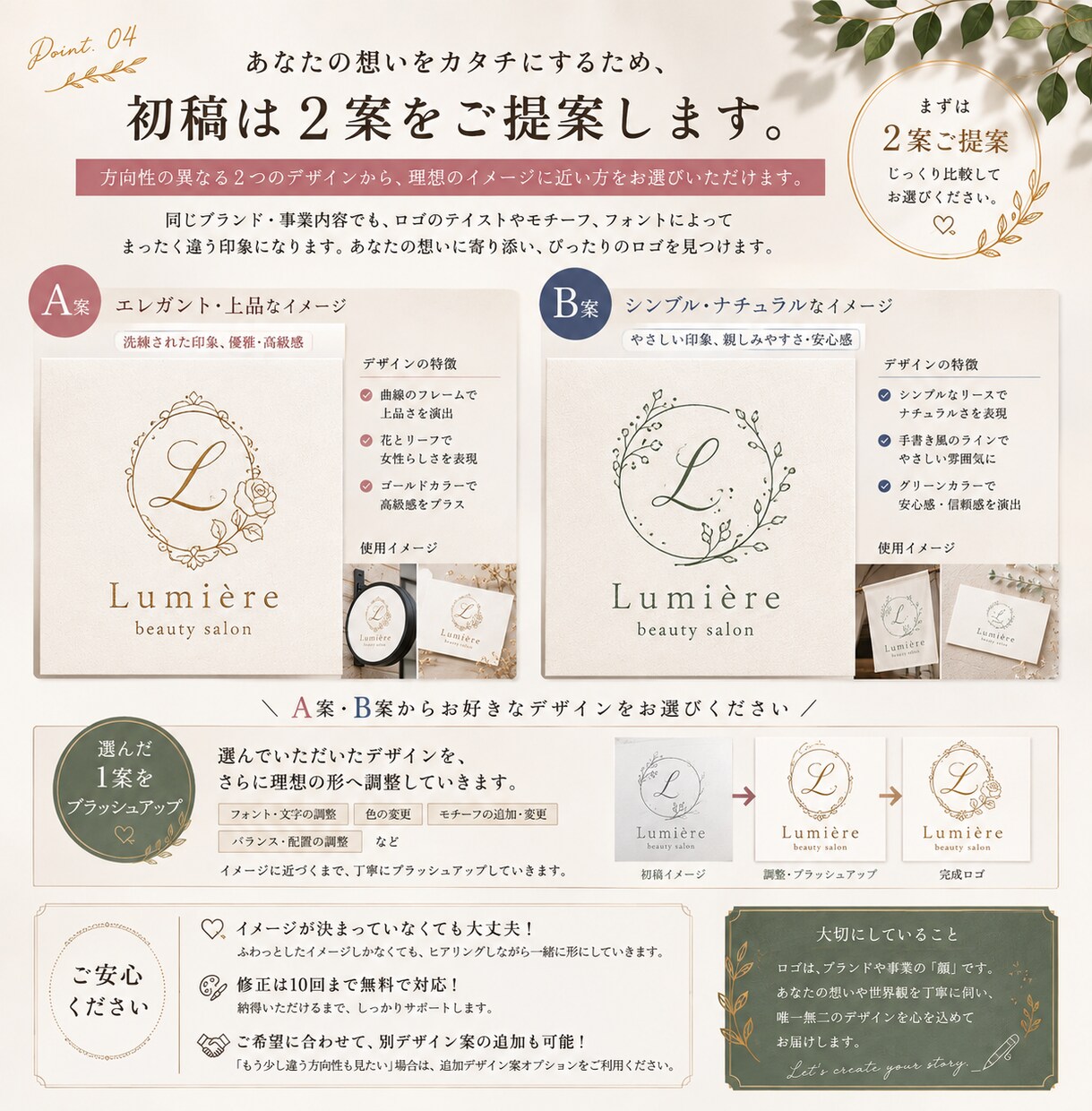 想いと世界観が伝わる多彩なロゴを制作します 修正10回まで無料｜かわいいからクールまで幅広く対応 イメージ4