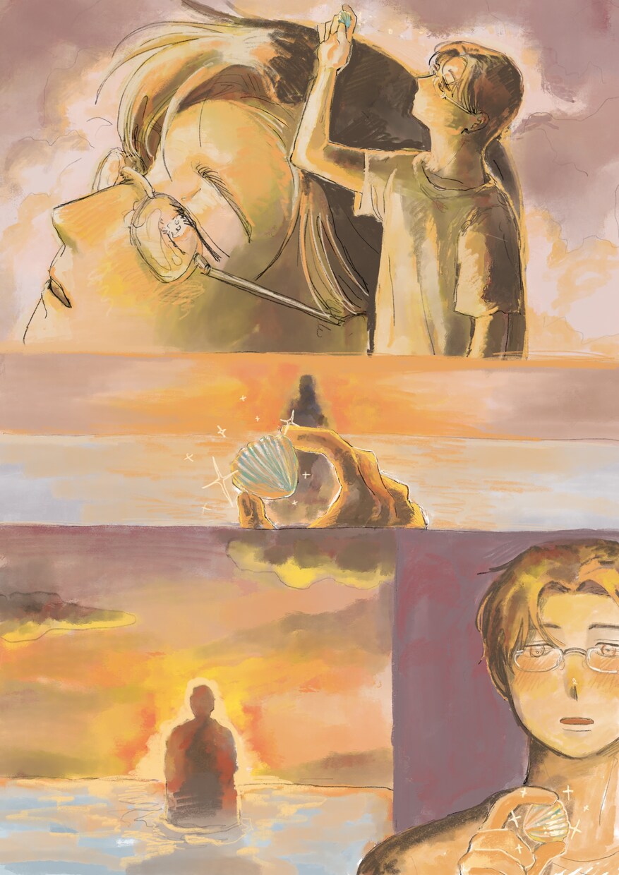 エモい雰囲気の男性・BLイラスト描きます 小説の表紙、挿絵、MVなど。温かみのあるタッチでイラスト制作 イメージ8