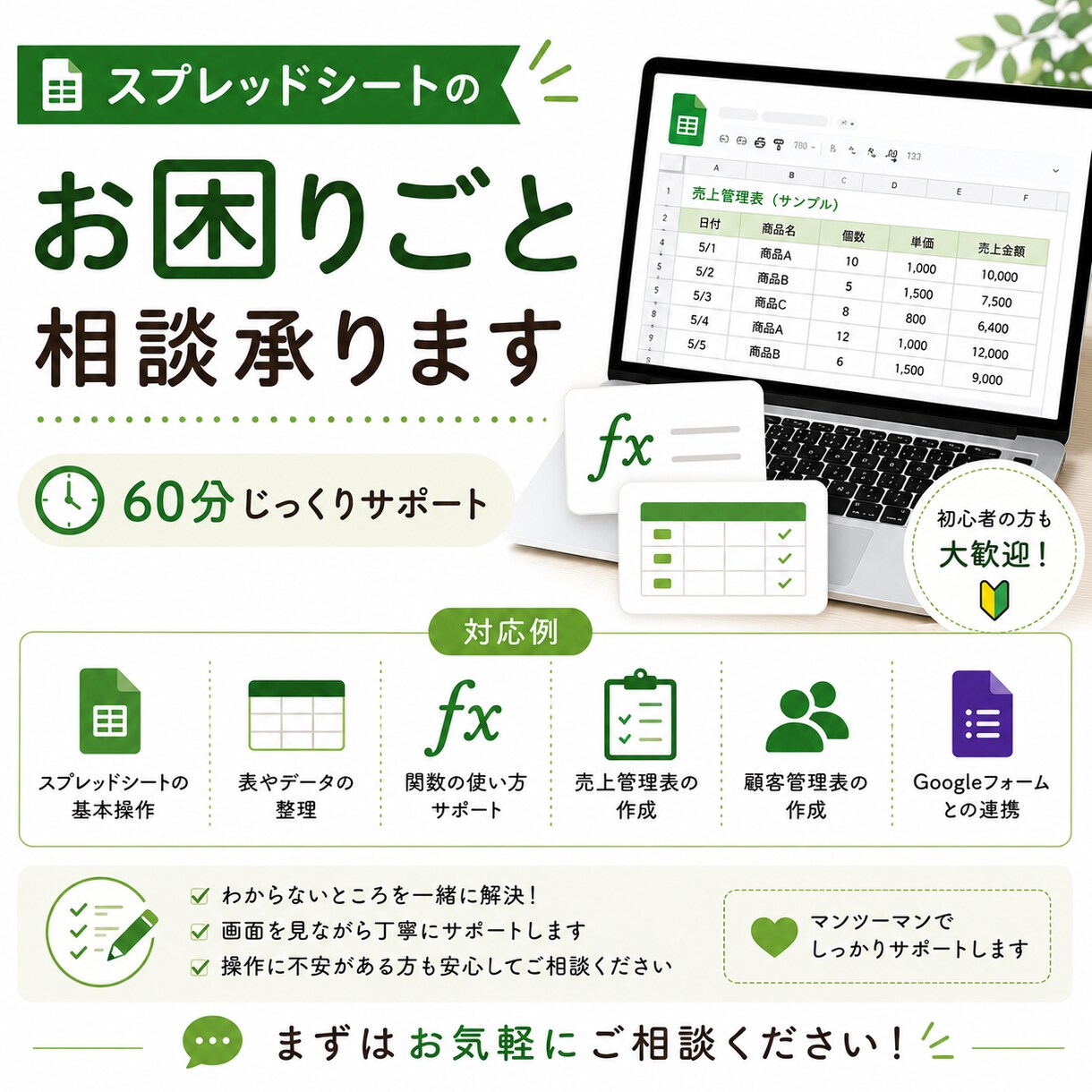 スプレッドシート相談にのります Googleスプレッドシートのお困りごとを解決します イメージ1