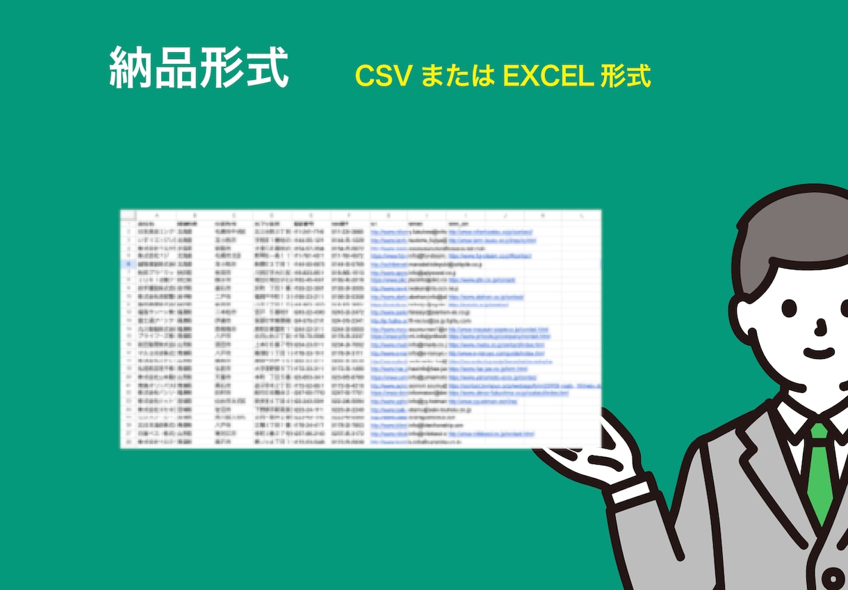 即納、低価格/営業リスト作成を代行します 安価!1件1円から営業リスト作成を代行します イメージ3