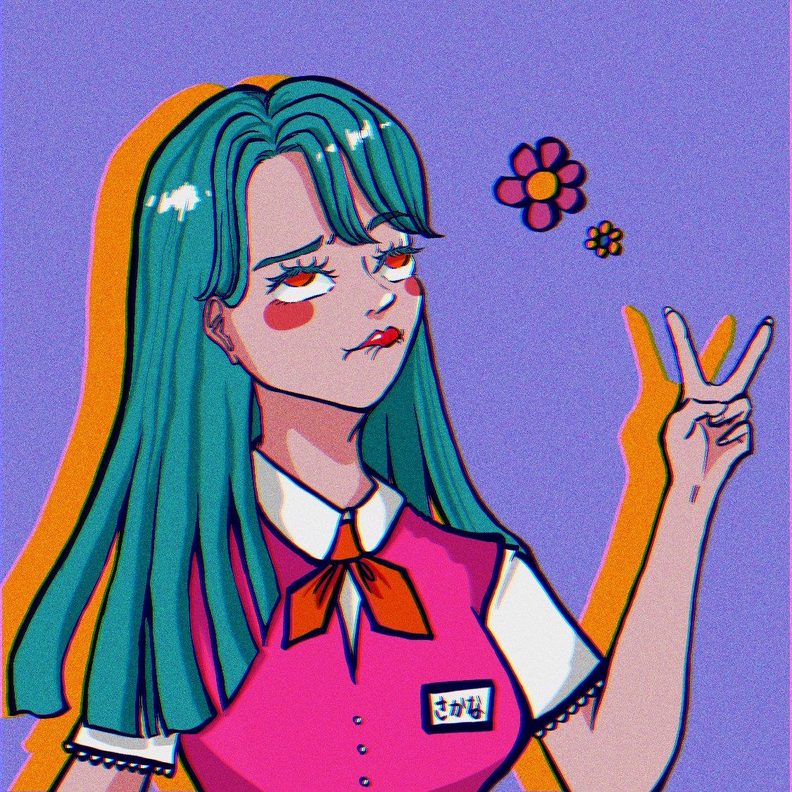 お洒落なアイコン描きます 派手な色使い、表情豊かなアイコン制作します！ イメージ2