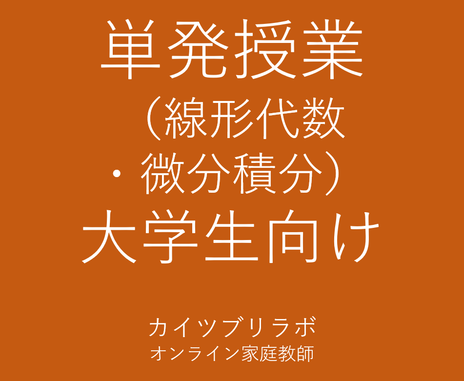 大学の微分積分・線形代数を教えます 大学での単位取得に向けてサポートします イメージ1
