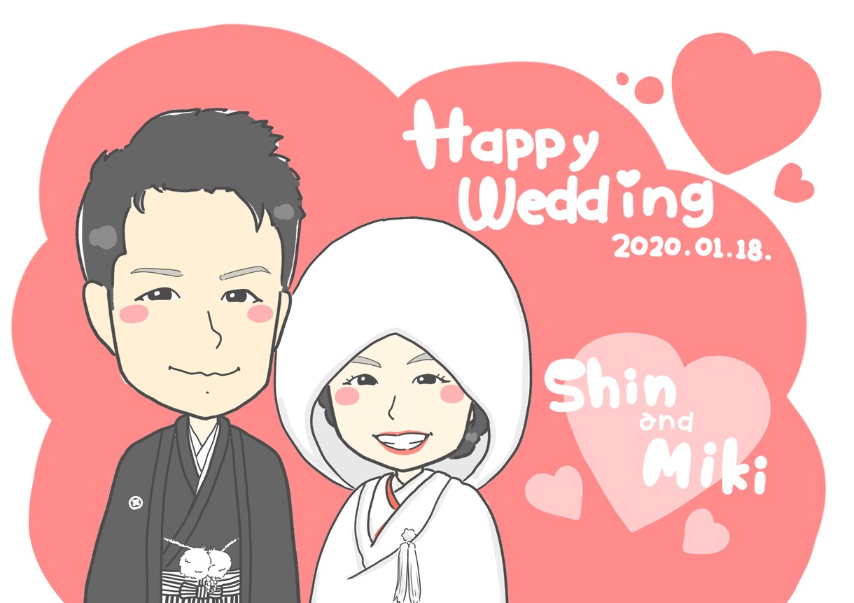 結婚式で使えるウェルカムボードにがおえ描きます 結婚式に、結婚祝いに、記念に(﹡ˆ﹀ˆ﹡) イメージ4