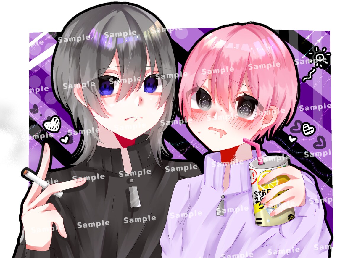 きらきら可愛い♡あなたのかわいいイラストを描きます あなたのお手元に萌え萌えかわいいイラストをお届けします♡ イメージ5