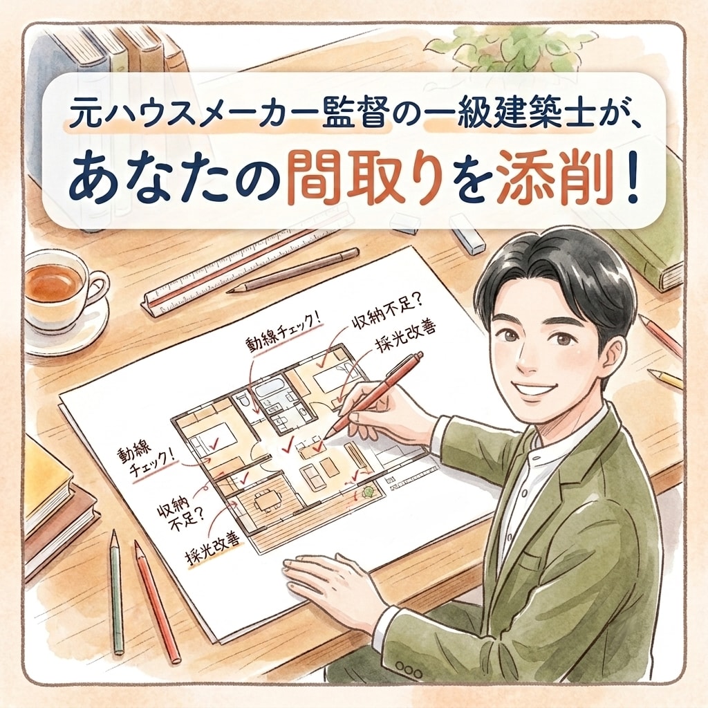 元ハウスメーカー監督の一級建築士が間取り診断します セカンドオピニオンとして全力でサポートします。 イメージ1