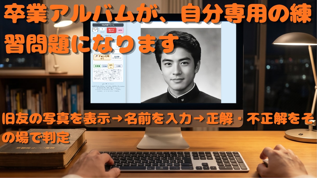 同窓会前に旧友の顔と名前を覚えるツールを提供します 顔は分かるのに名前が出ない不安を事前練習で軽くします イメージ3