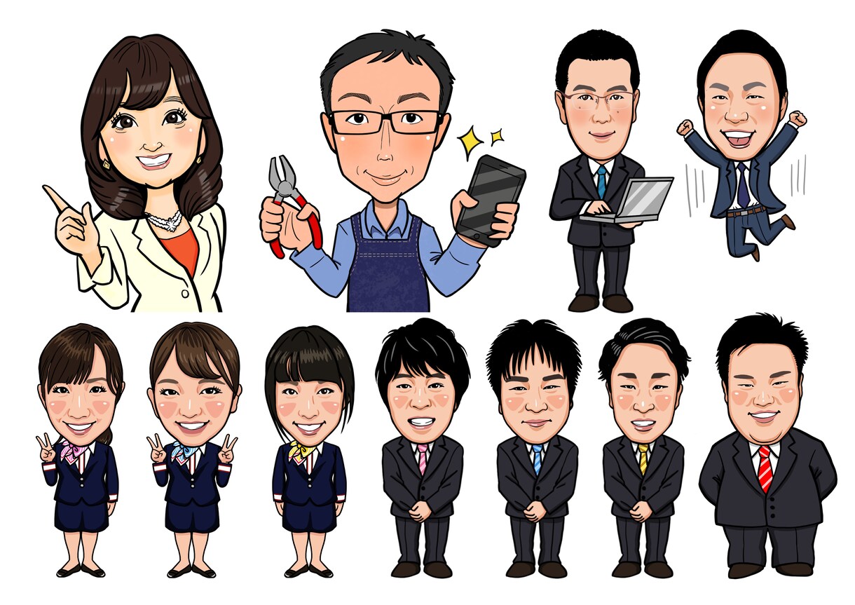 ビジネスに最適！好印象&高品質の似顔絵描きます お客様満足度98%！SNSアイコンや名刺などに♪ イメージ7
