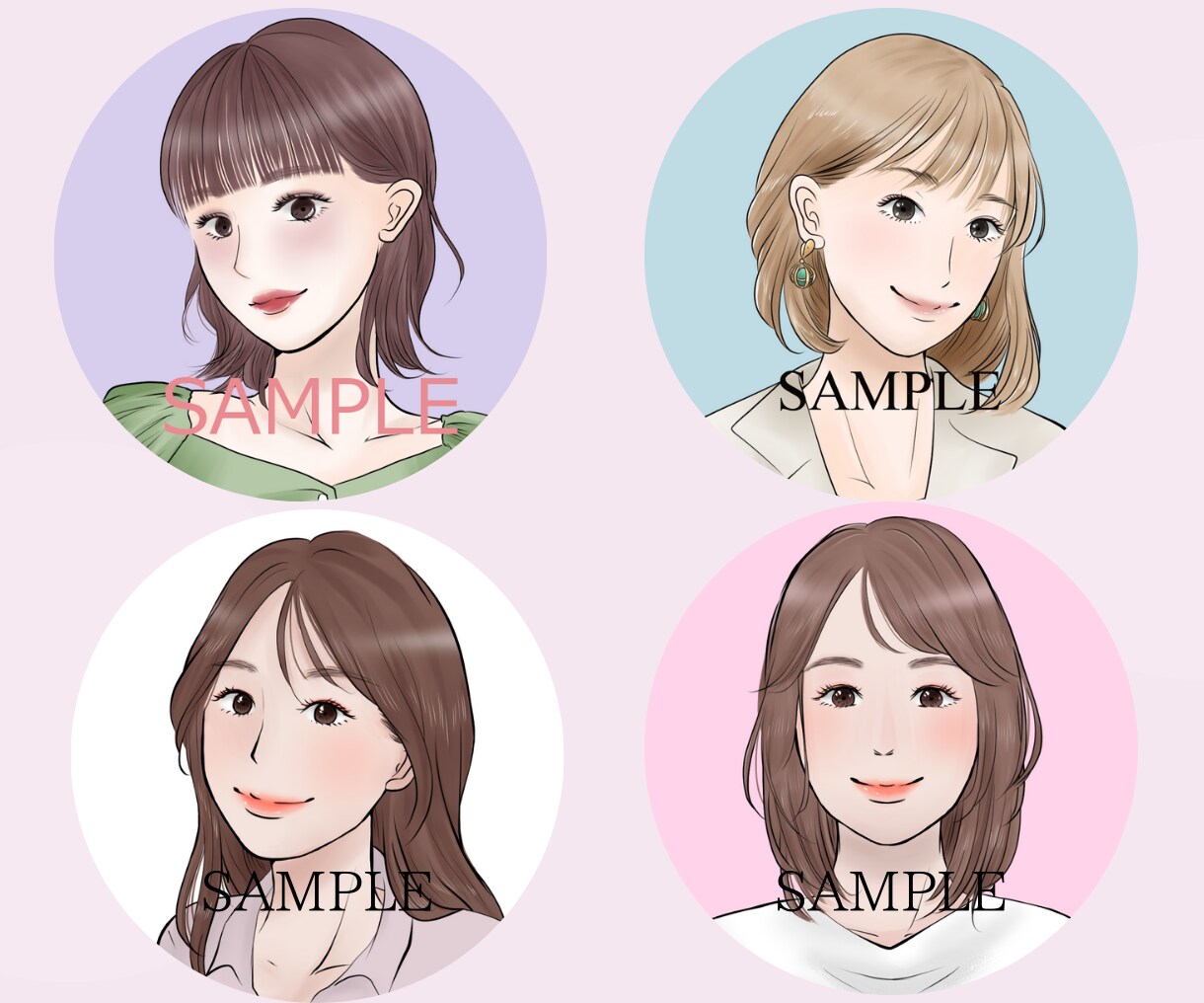 おしゃれで綺麗な女性アイコン・ヘッダー描きます リアル過ぎず、アニメっぽくない！表情違いもOK！ イメージ3