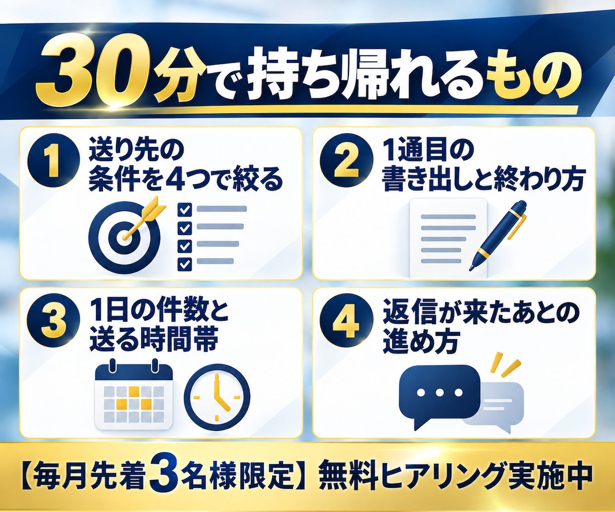 インスタ営業DMの相談に30分のります ビデオ30分｜送り先の条件と1通目を一緒に決めます イメージ2