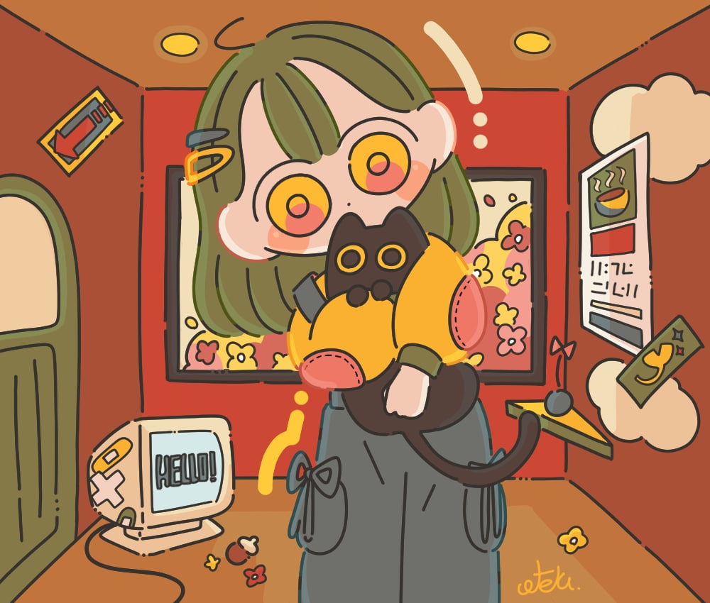 エモかわポップテイストなイラストを制作いたします 動画配信内の1枚絵やグッズ制作等に イメージ1