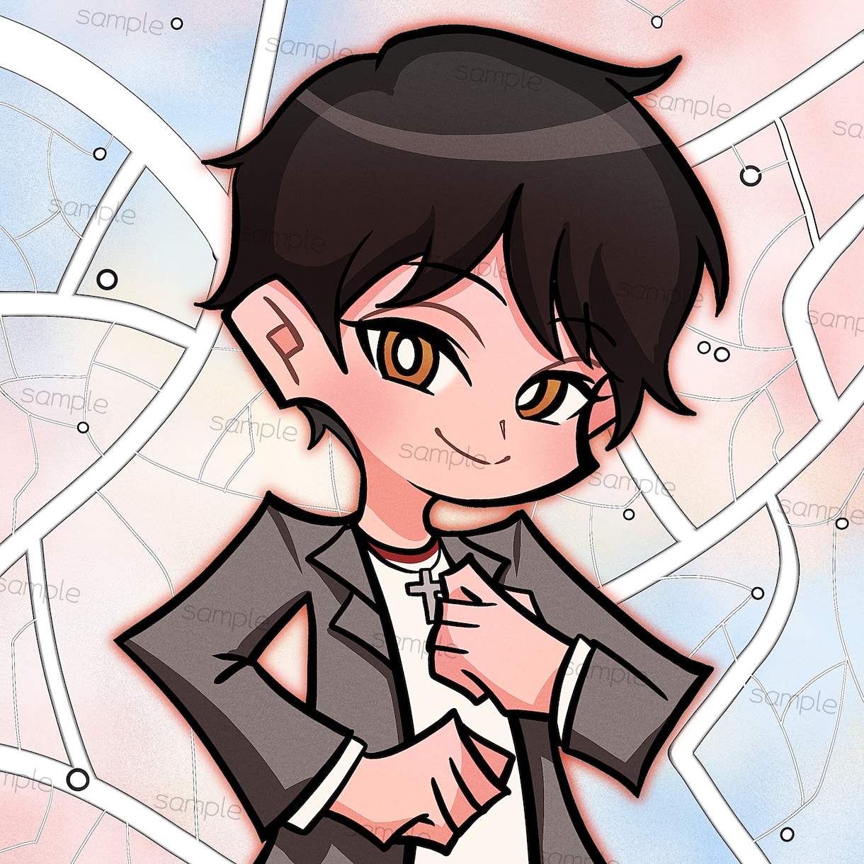 カートゥーン風など目を引くイラスト描きます SNSアイコンや記念イラスト、立ち絵、キャラデザにおすすめ！ イメージ7
