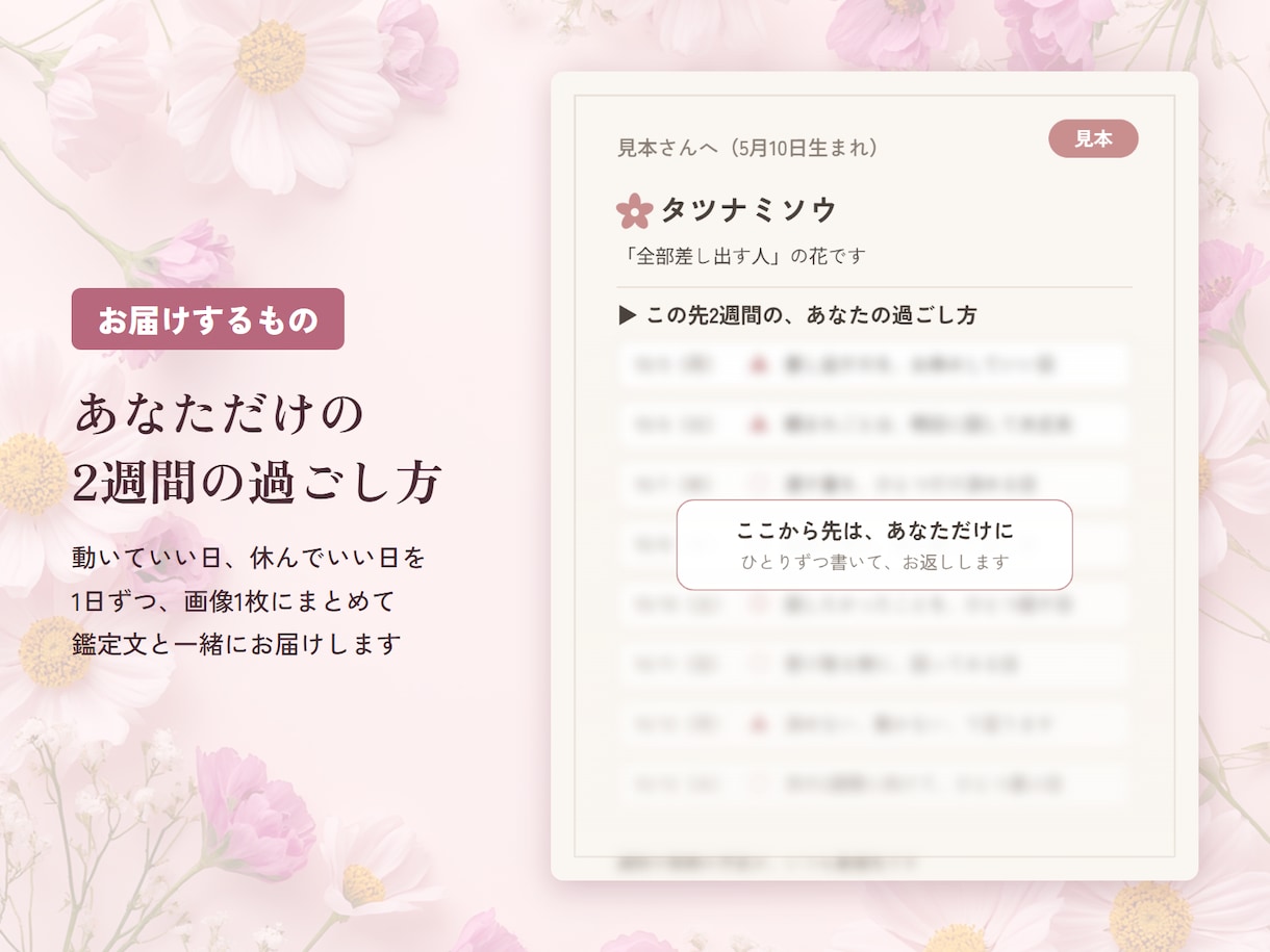 不妊治療経験者が、子宝・妊活の心に花で寄り添います 生まれた日の花で、今の心とこの2週間の過ごし方を読みます イメージ2