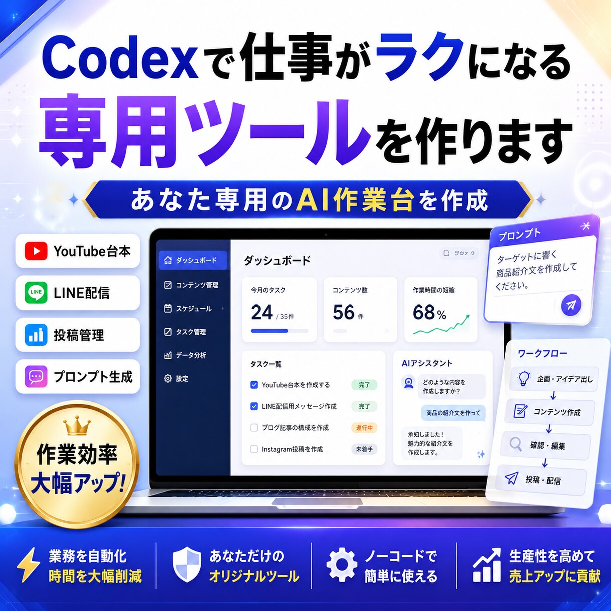 Codexで仕事がラクになる専用ツールを作ります 面倒な仕事をAI ツールで簡単に時短します イメージ1