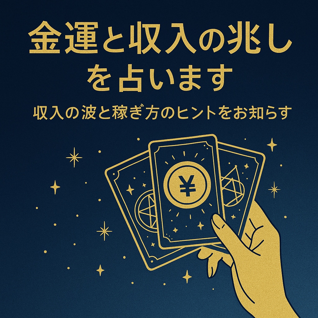 金運と収入の兆しを占います 収入の波と稼ぎ方のヒントを占います イメージ1