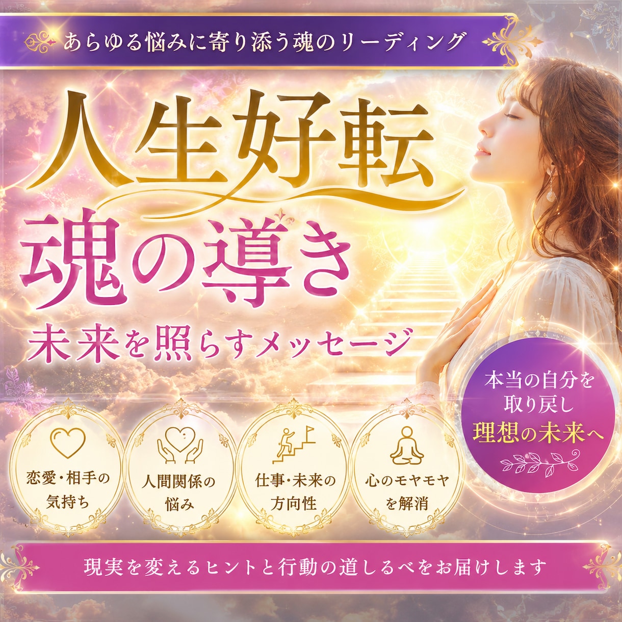 人生好転◆悩みの根本原因理想の未来への道筋をみます “本来のあなた”に戻るための気づきを届けます イメージ1