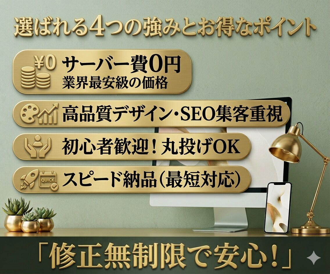 維持費0円高速・安全なホームページを制作します サーバー代が無料。ドメイン代だけ イメージ2