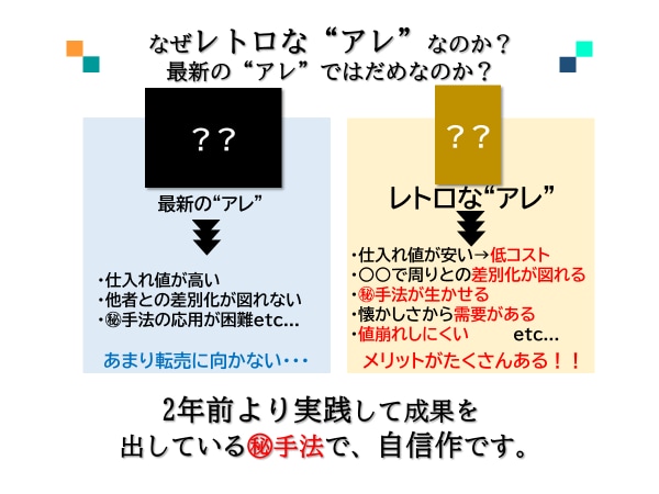 ライバルに差別化！お宝商品に化ける方法を暴露します レトロなアレが？こんな値段で？仰天の㊙️手法を公開 イメージ3