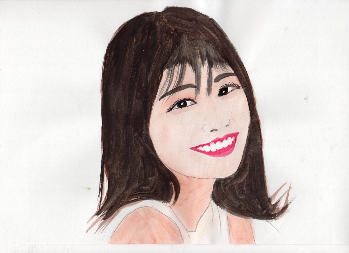 似顔絵水彩画の手描きの作品ですます 一品一品手描きの作品です水彩画です イメージ3