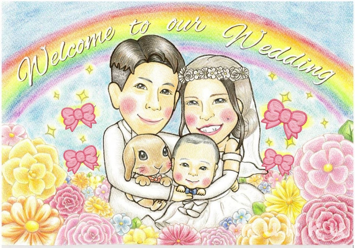 ウェルカムボードお描きします 大切な日のお出迎えにかわいいイラストを♪ イメージ1