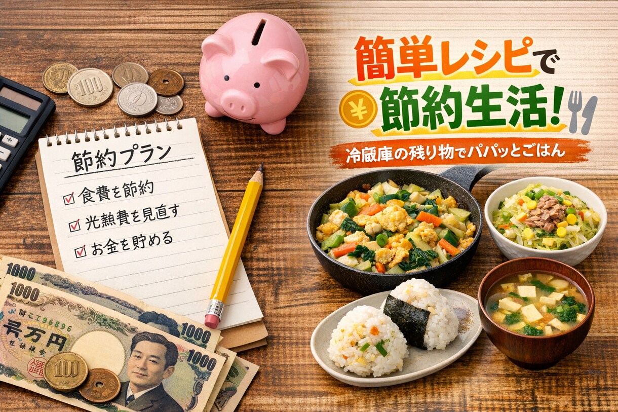 生活に困窮者向けの簡単レシピ＆節約プラン作成します 食費も生活費も無理なく節約！今日から使える一人暮らしサポート イメージ1