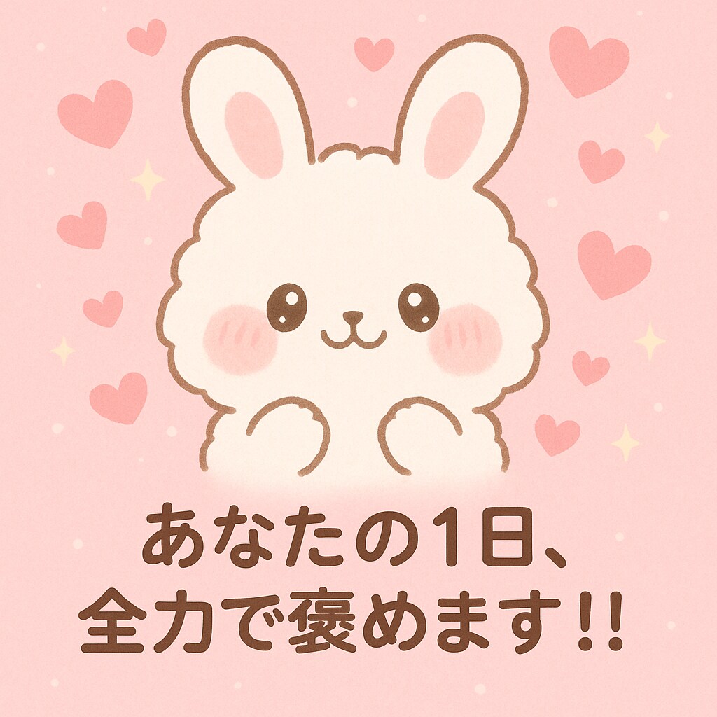 あなたの1日全力で褒めます 何でもOK！あなたの1日を全力で肯定して癒します。 イメージ1