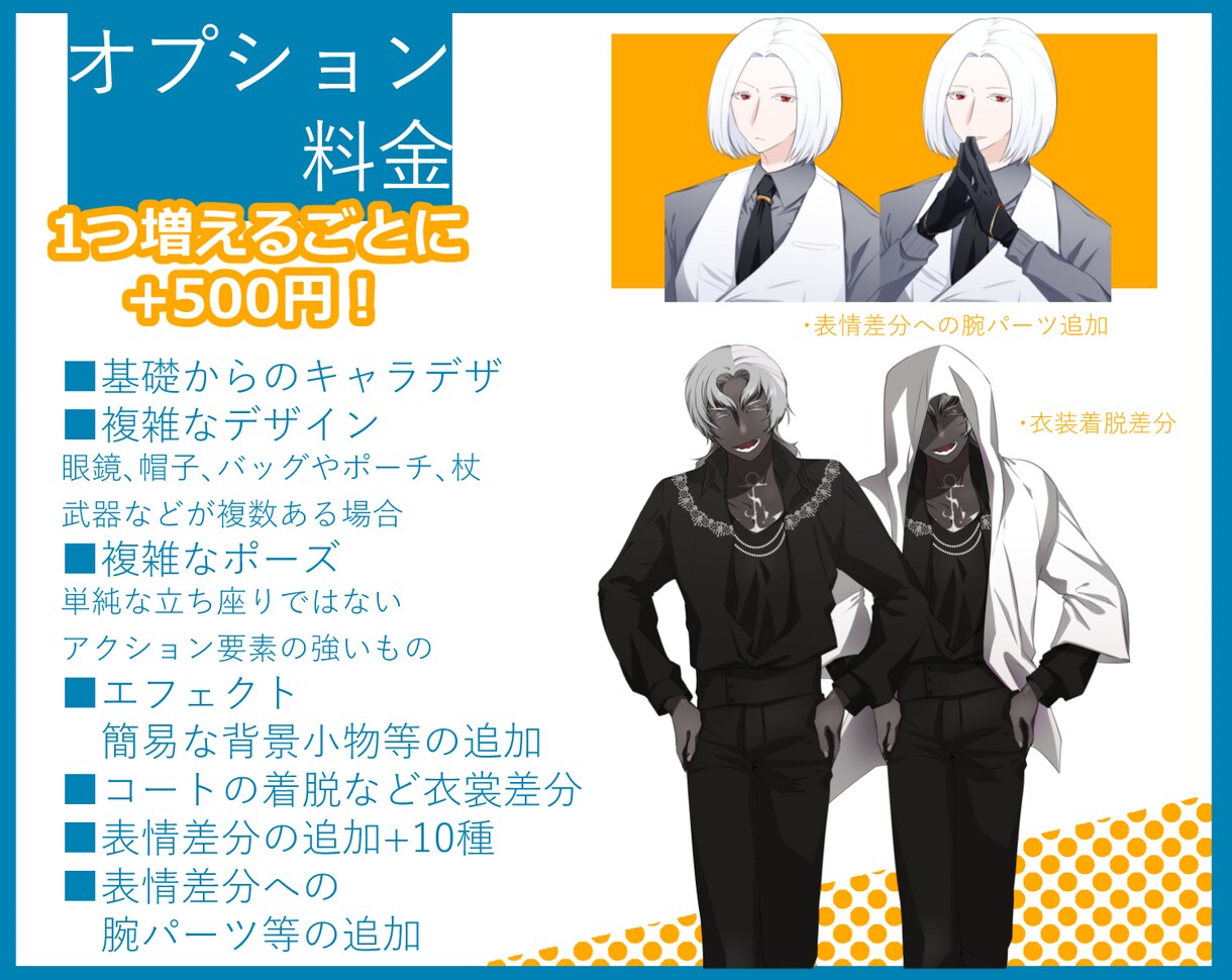 TRPG/配信等アニメ塗り立ち絵最短即日納品します 最短即日納品！キャラデザから制作も可能です！ イメージ3