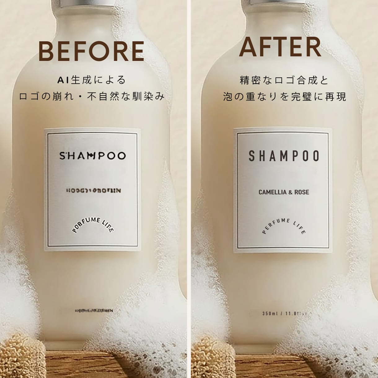 AI​生成画像、精密ロゴ合成レタッチします 多彩なシーンを1つの商品から。SNSで目を引く画像作ります イメージ1