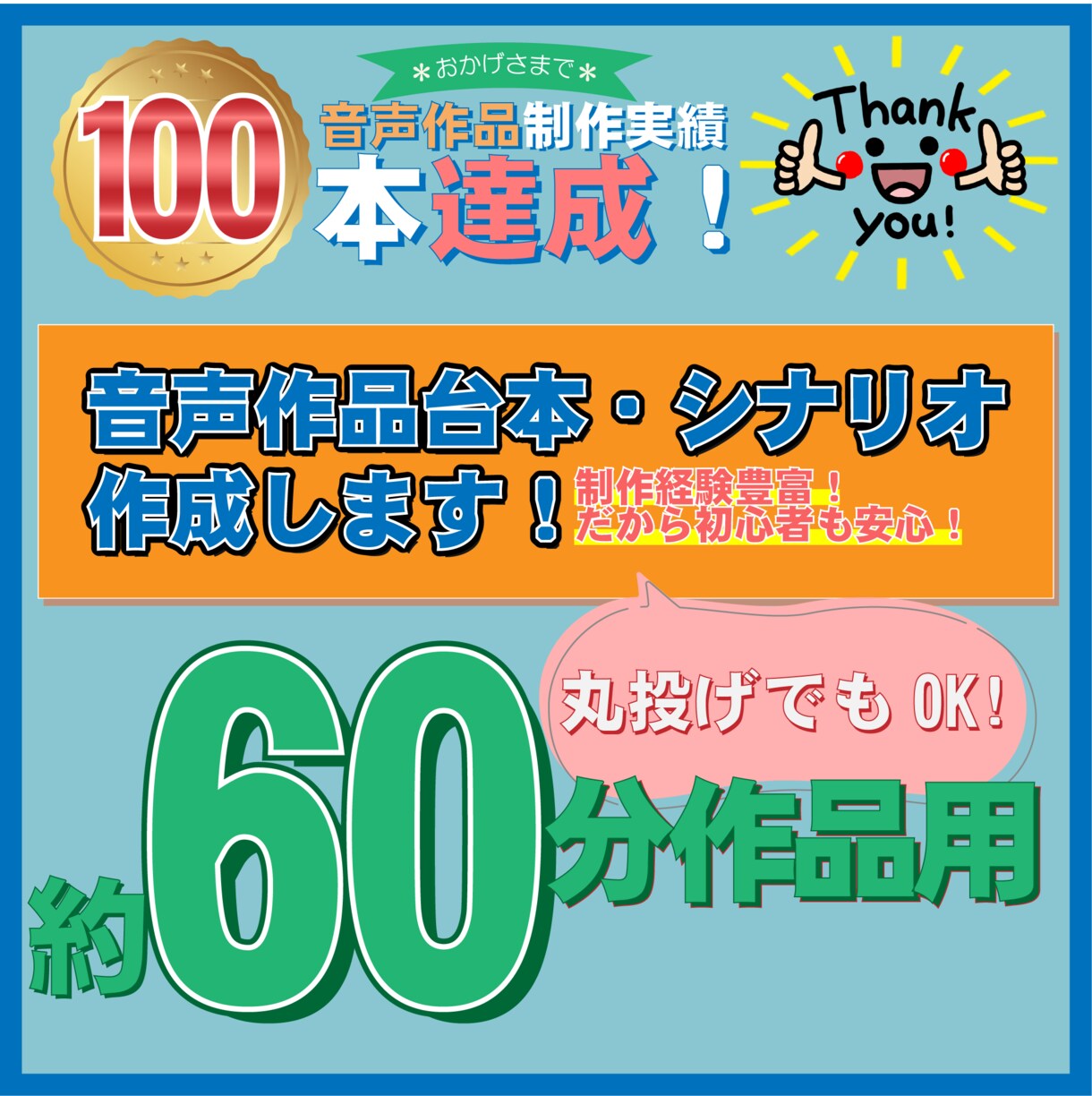 実績多数！音声作品の台本作成いたします 【音声台本累計100本突破！】お好みの台本制作致します イメージ2