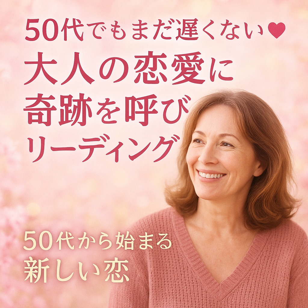 50代でもまだ遅くない大人の恋愛に奇跡を呼び込ます 50代から始まる新しい恋運命が導く出逢いの予兆を読み解きます イメージ1