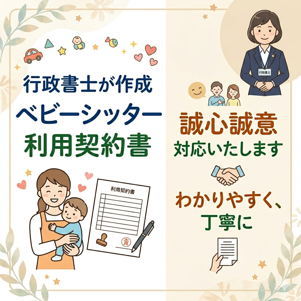 ベビーシッター開業準備セットを販売いたします 行政書士が作成したトラブルを防ぐ書類一式 イメージ1